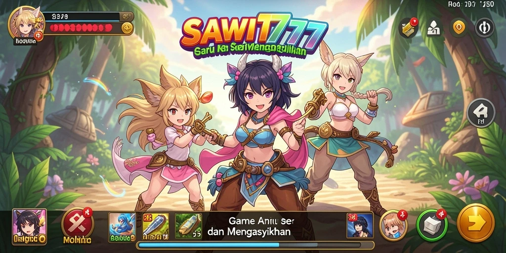 Screenshot gameplay SAWIT777 yang menunjukkan aksi seru karakter Anime.